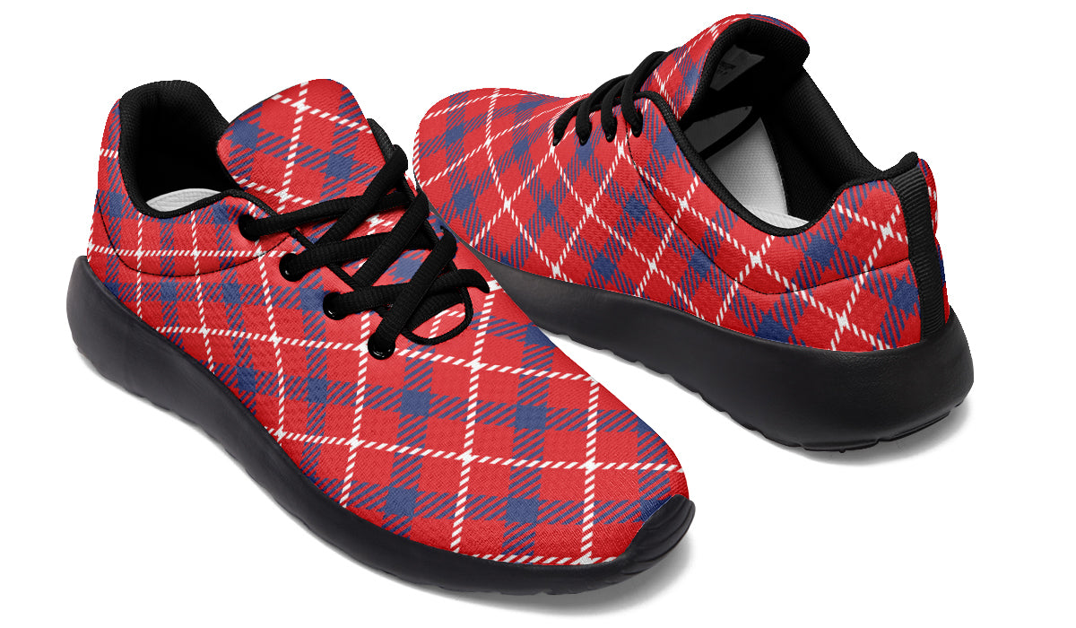 Cherry Red Plaid Sneakers