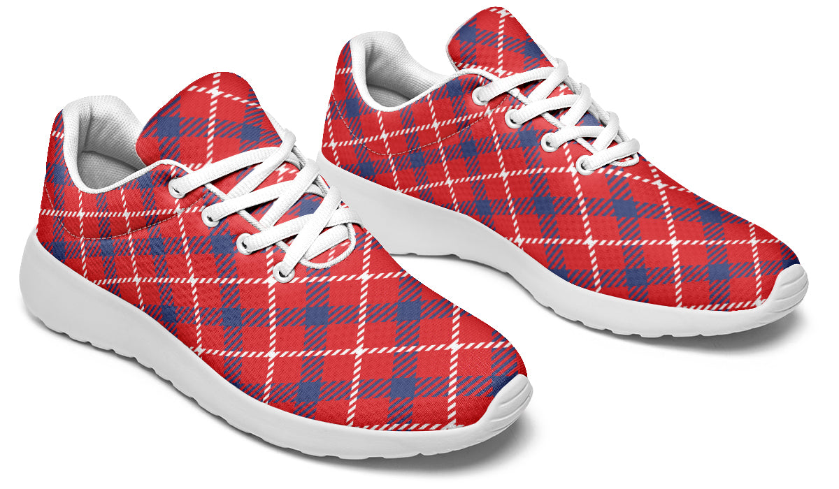 Cherry Red Plaid Sneakers
