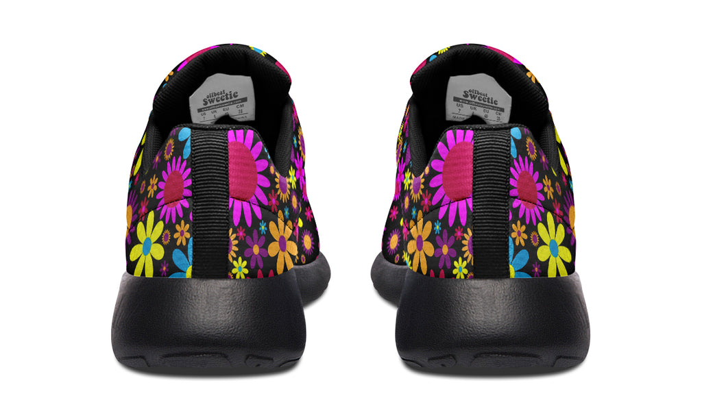 Funky Retro Flowers Sneakers - Offbeat Sweetie