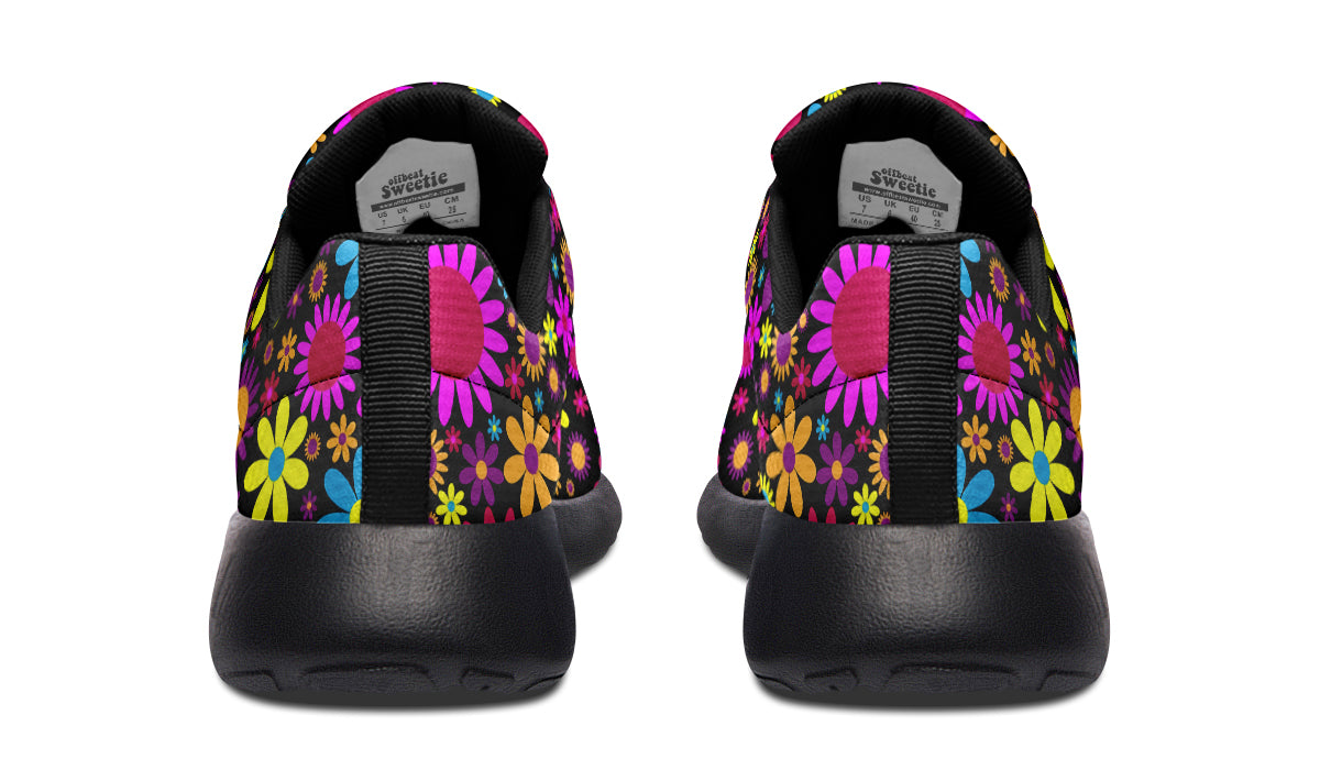 Funky Retro Flowers Sneakers - Offbeat Sweetie