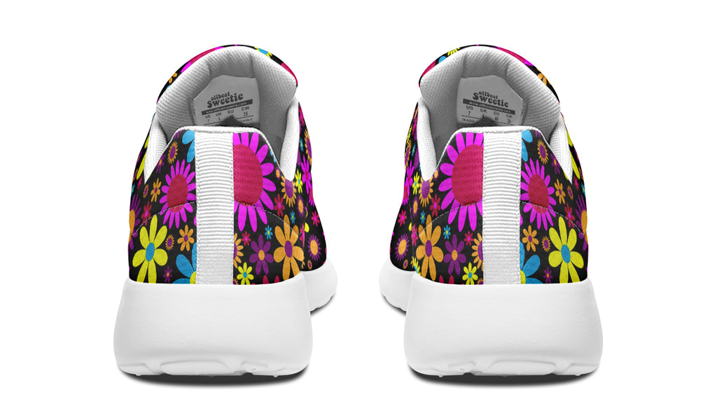 Funky Retro Flowers Sneakers - Offbeat Sweetie
