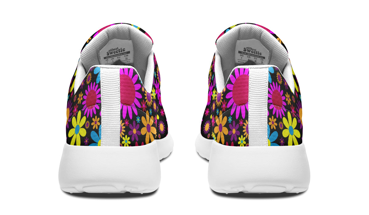 Funky Retro Flowers Sneakers - Offbeat Sweetie