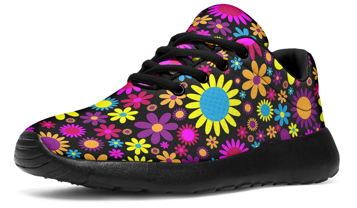 Funky Retro Flowers Sneakers - Offbeat Sweetie