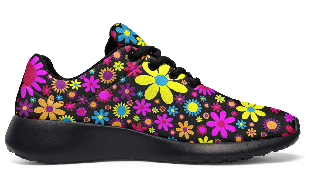 Funky Retro Flowers Sneakers - Offbeat Sweetie