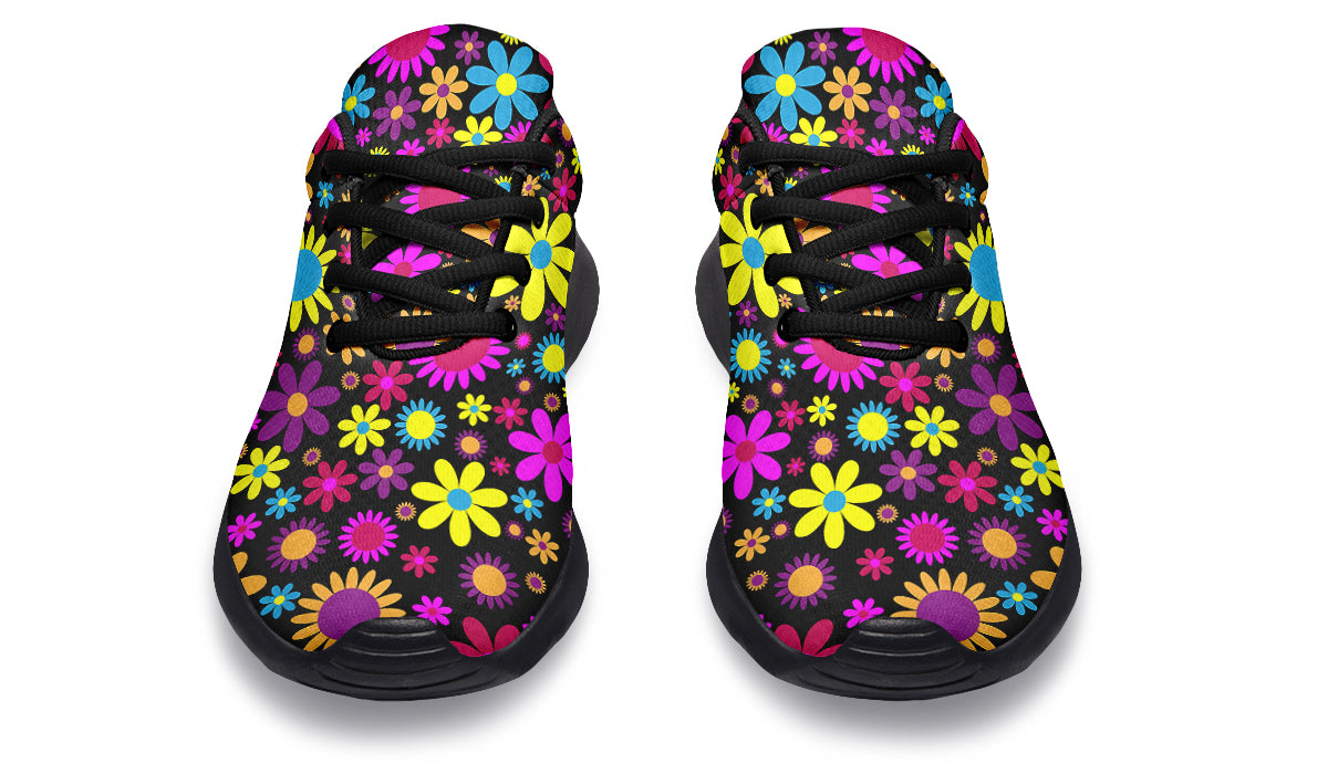 Funky Retro Flowers Sneakers - Offbeat Sweetie