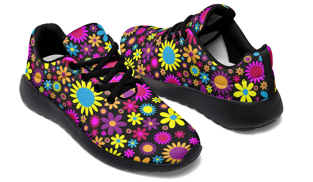 Funky Retro Flowers Sneakers - Offbeat Sweetie