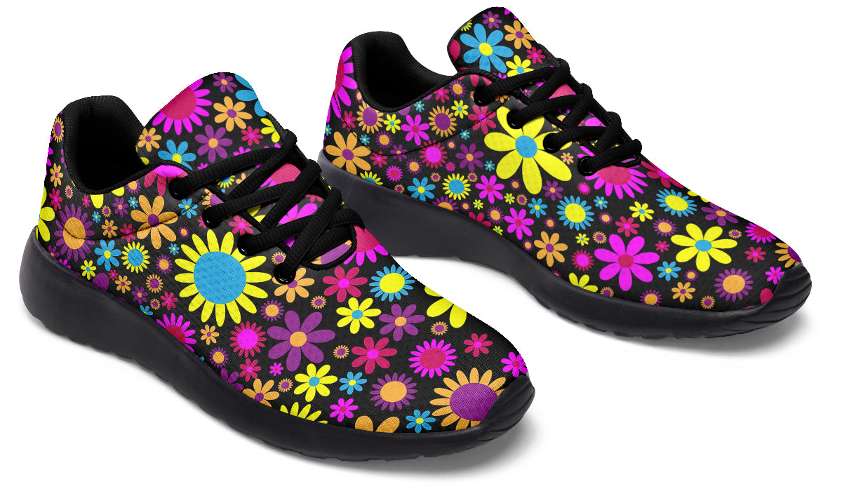 Funky Retro Flowers Sneakers - Offbeat Sweetie