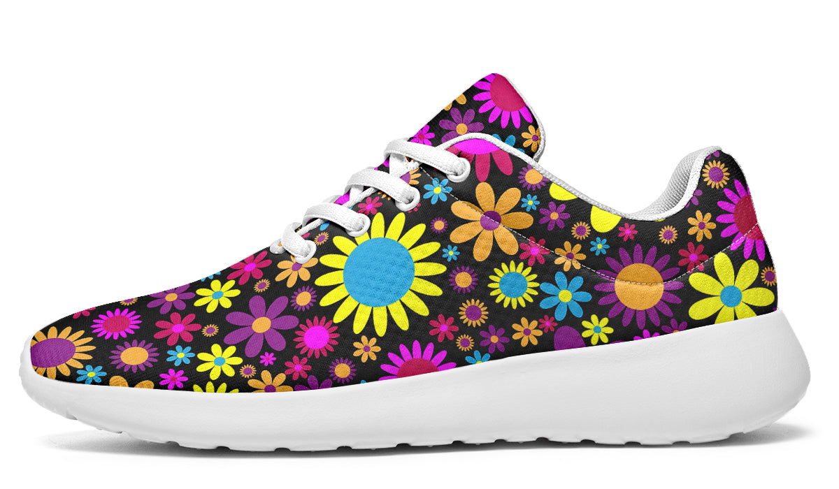 Funky Retro Flowers Sneakers - Offbeat Sweetie