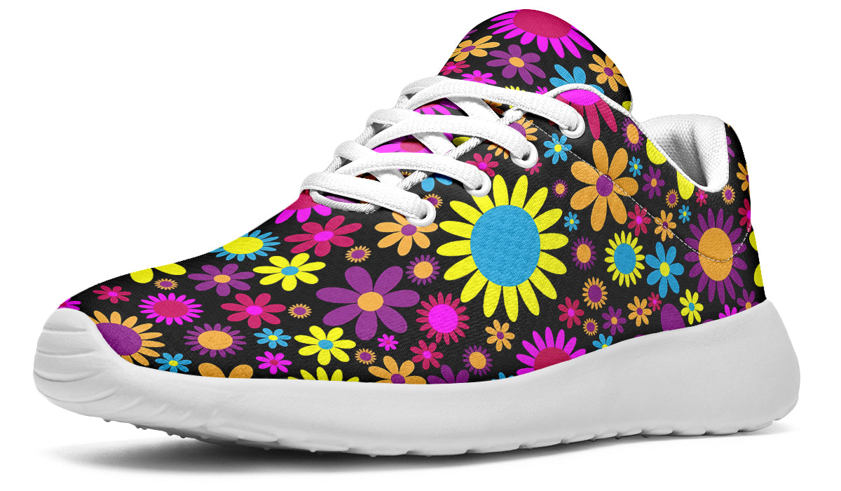 Funky Retro Flowers Sneakers - Offbeat Sweetie