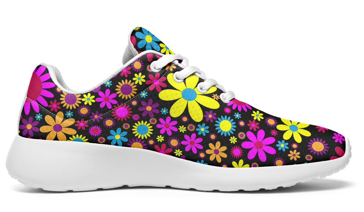 Funky Retro Flowers Sneakers - Offbeat Sweetie