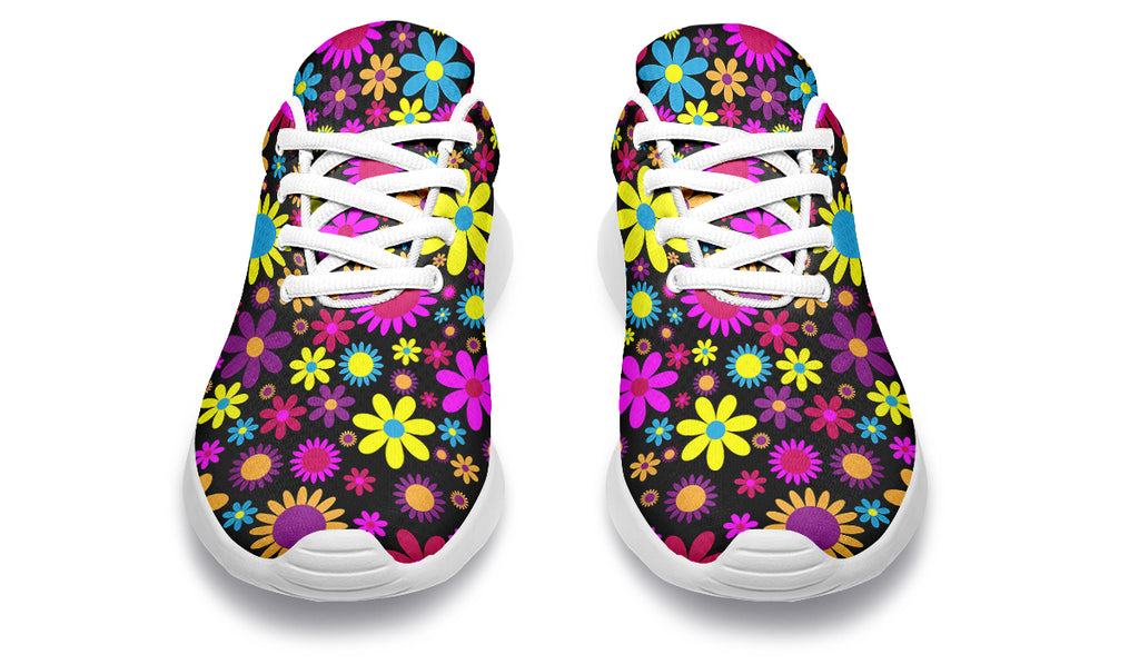 Funky Retro Flowers Sneakers - Offbeat Sweetie