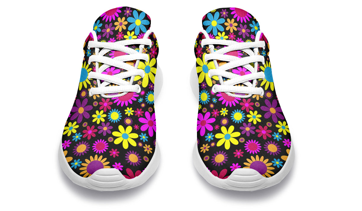 Funky Retro Flowers Sneakers - Offbeat Sweetie