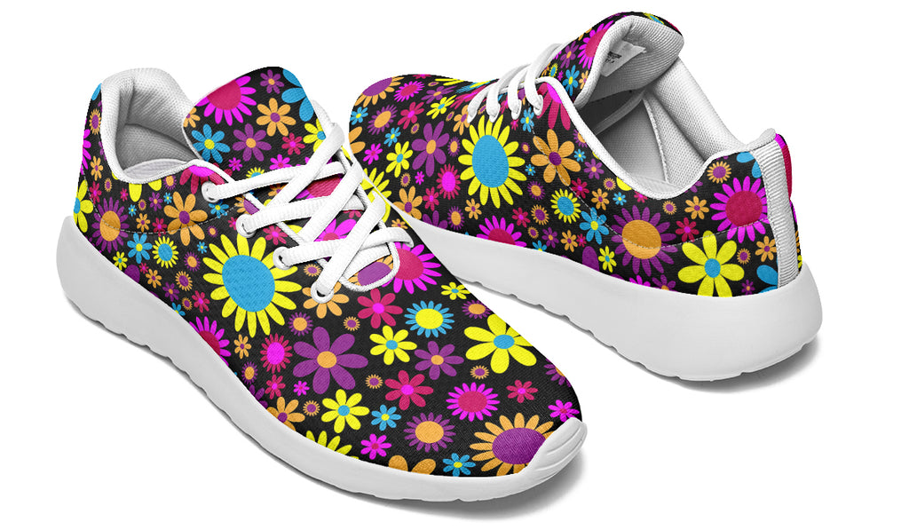 Funky Retro Flowers Sneakers - Offbeat Sweetie