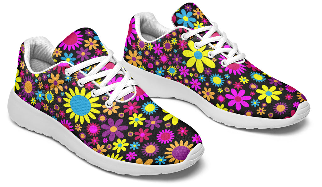 Funky Retro Flowers Sneakers - Offbeat Sweetie
