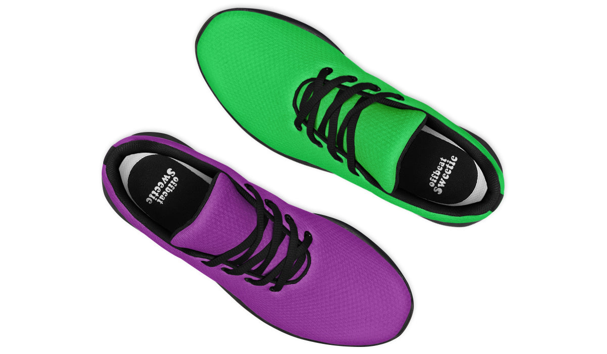 Green And Purple Mismatch Sneakers - Offbeat Sweetie