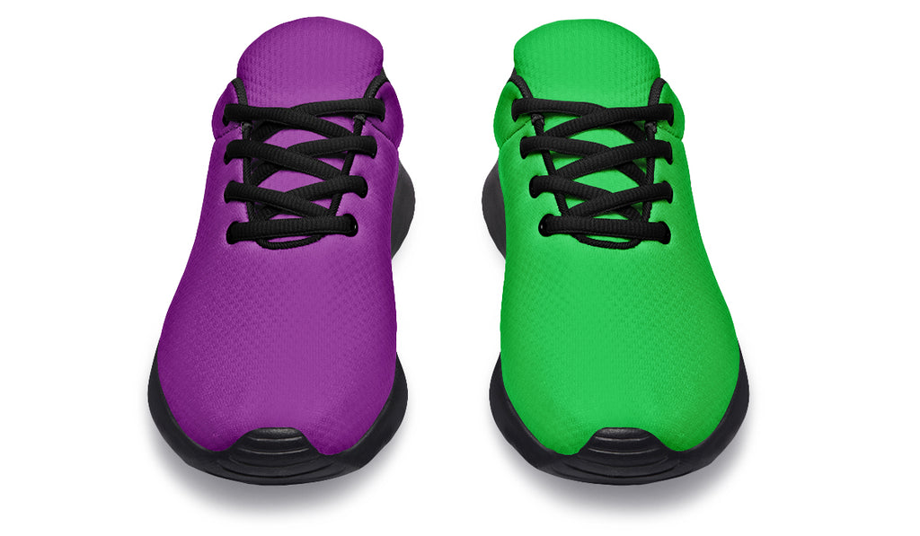 Green And Purple Mismatch Sneakers - Offbeat Sweetie