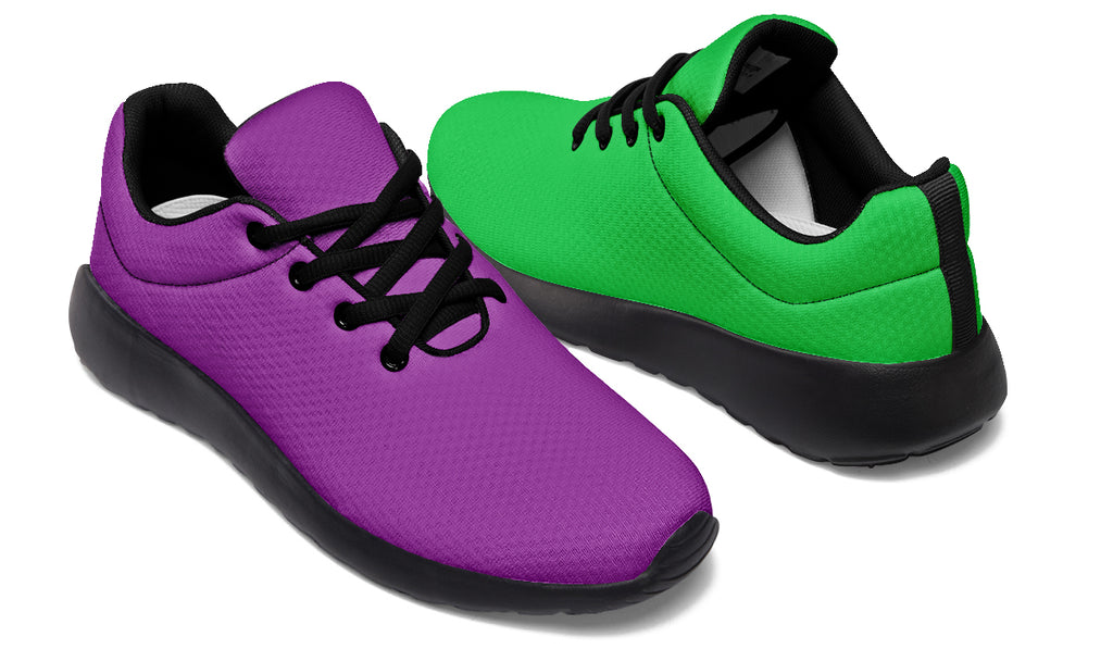 Green And Purple Mismatch Sneakers - Offbeat Sweetie