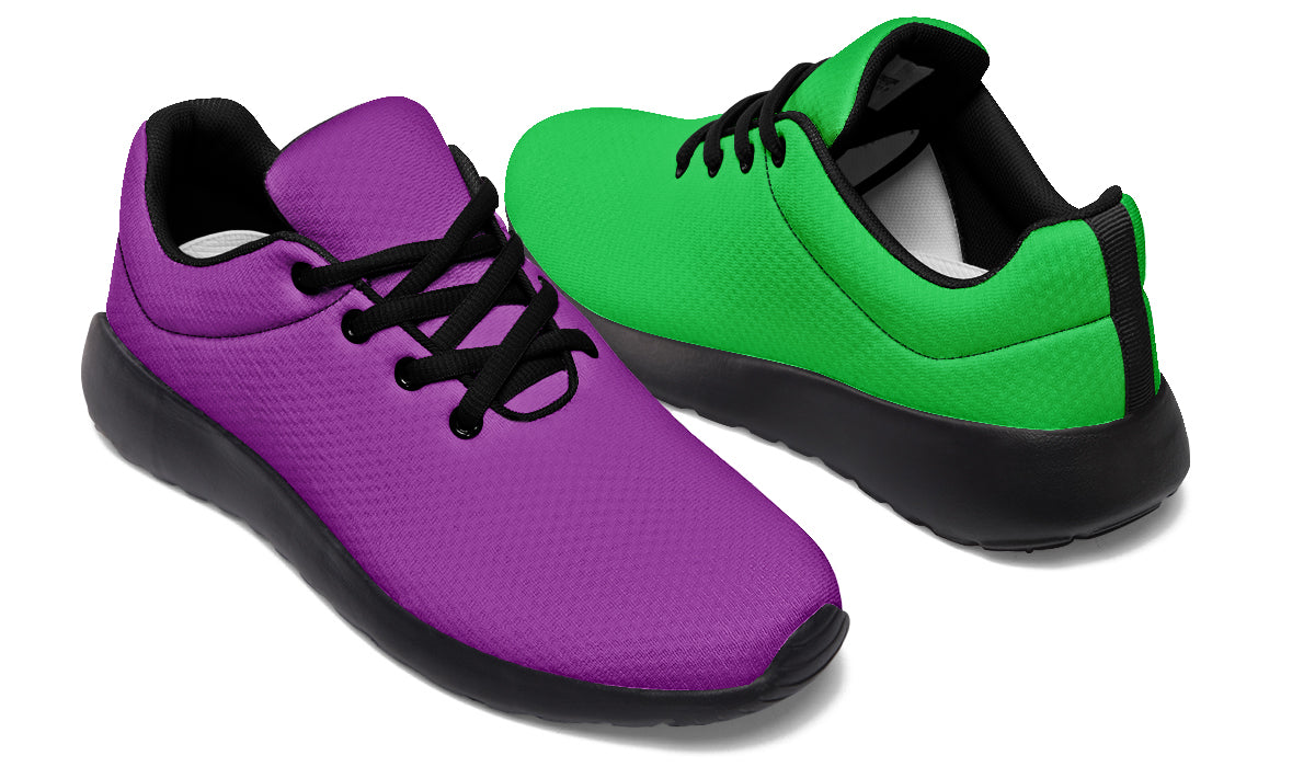Green And Purple Mismatch Sneakers - Offbeat Sweetie