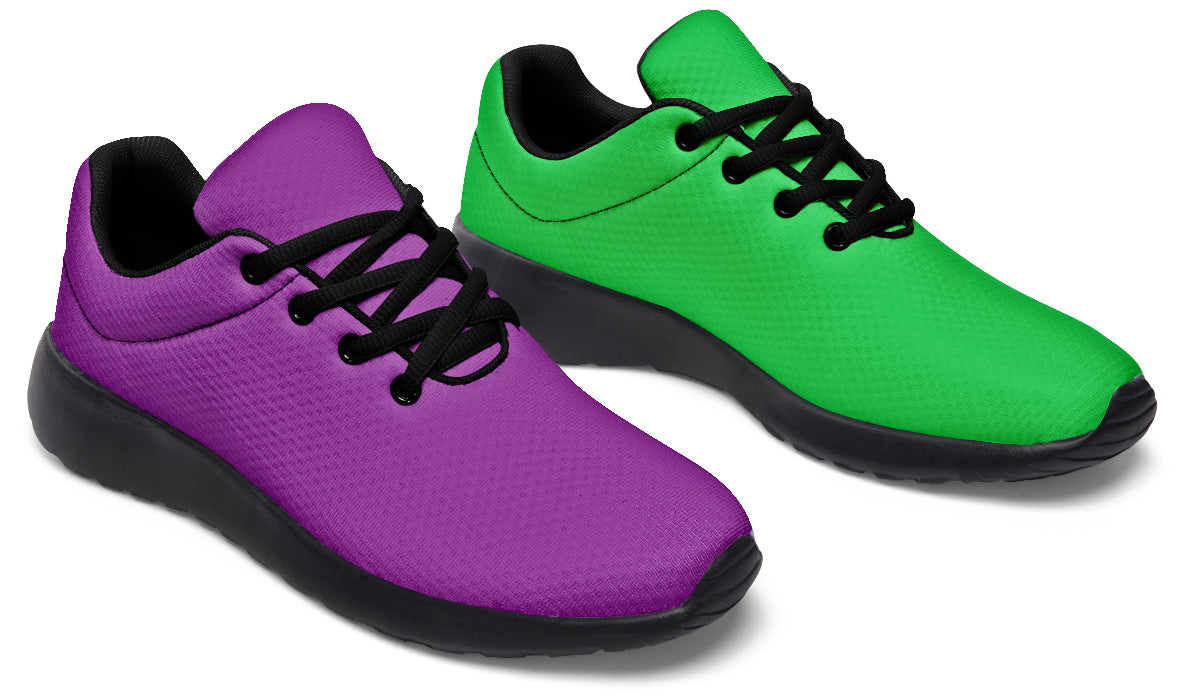 Green And Purple Mismatch Sneakers - Offbeat Sweetie