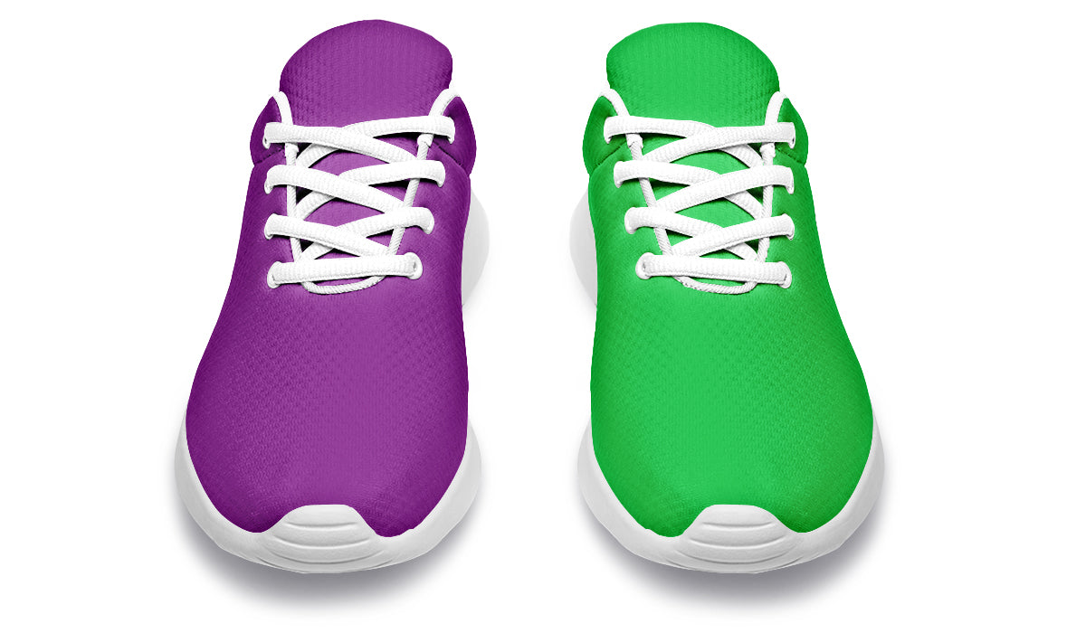 Green And Purple Mismatch Sneakers - Offbeat Sweetie