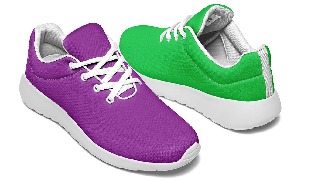 Green And Purple Mismatch Sneakers - Offbeat Sweetie