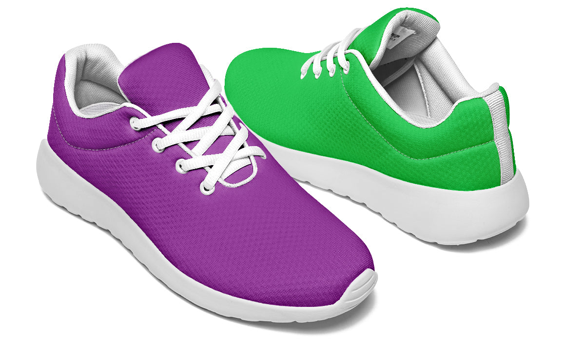 Green And Purple Mismatch Sneakers - Offbeat Sweetie