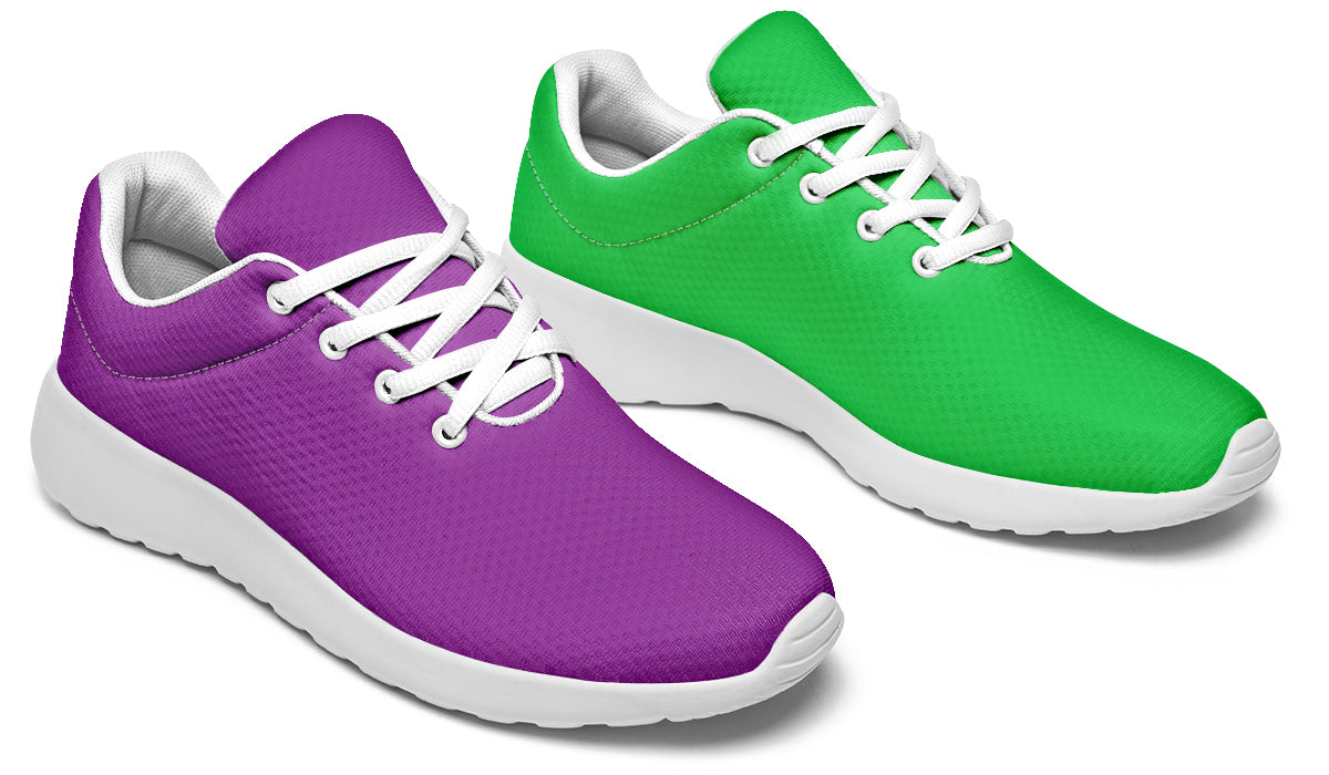 Green And Purple Mismatch Sneakers - Offbeat Sweetie
