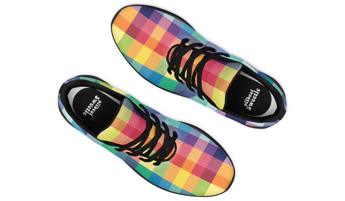 Happy Rainbow Plaid Sneakers