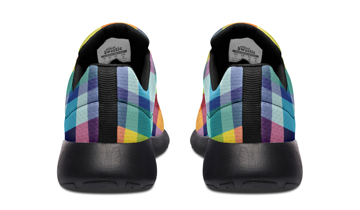 Happy Rainbow Plaid Sneakers
