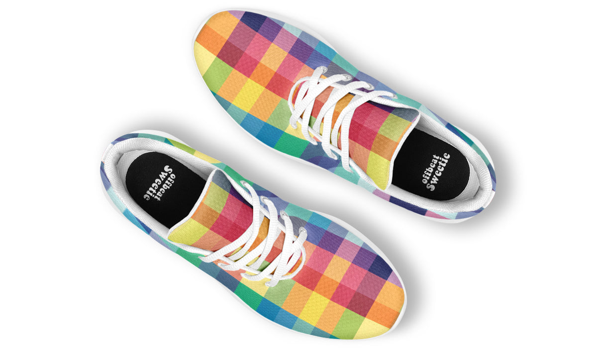 Happy Rainbow Plaid Sneakers