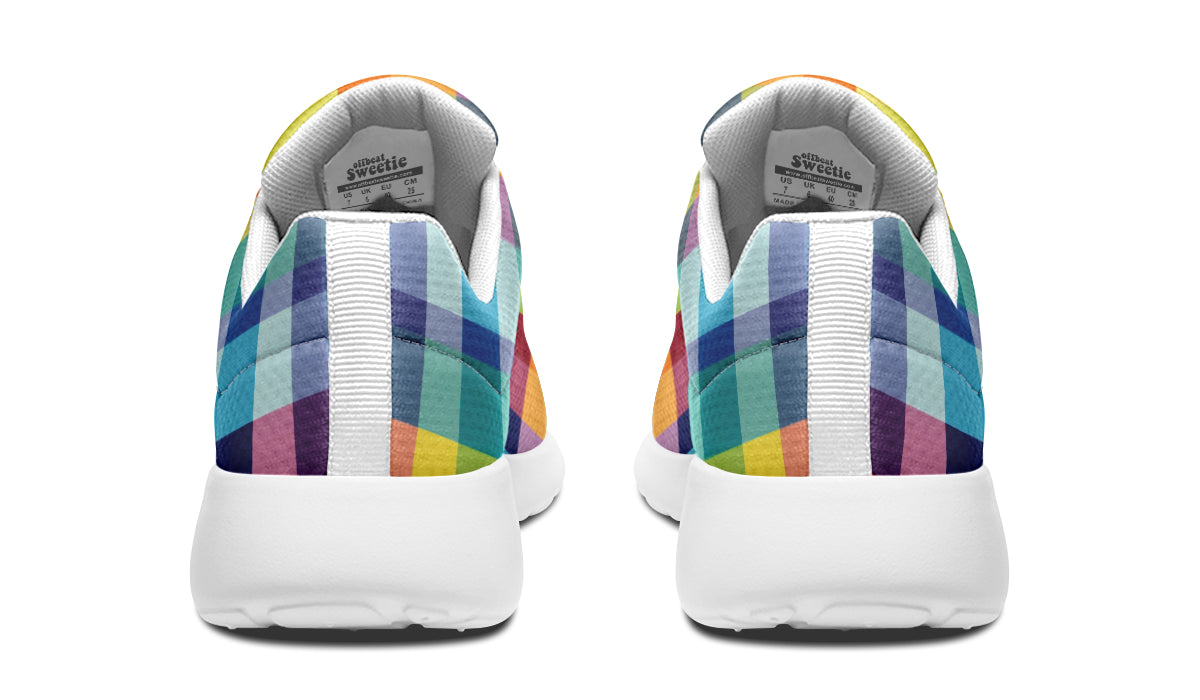 Happy Rainbow Plaid Sneakers