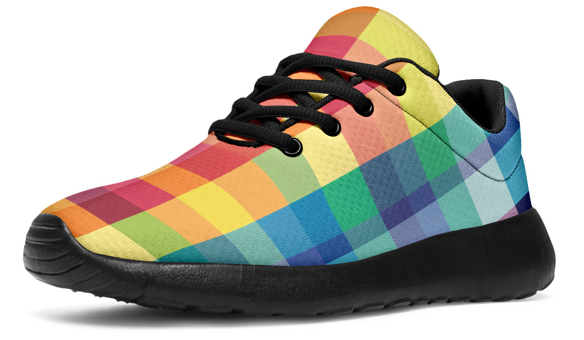 Happy Rainbow Plaid Sneakers