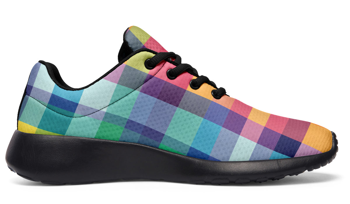 Happy Rainbow Plaid Sneakers