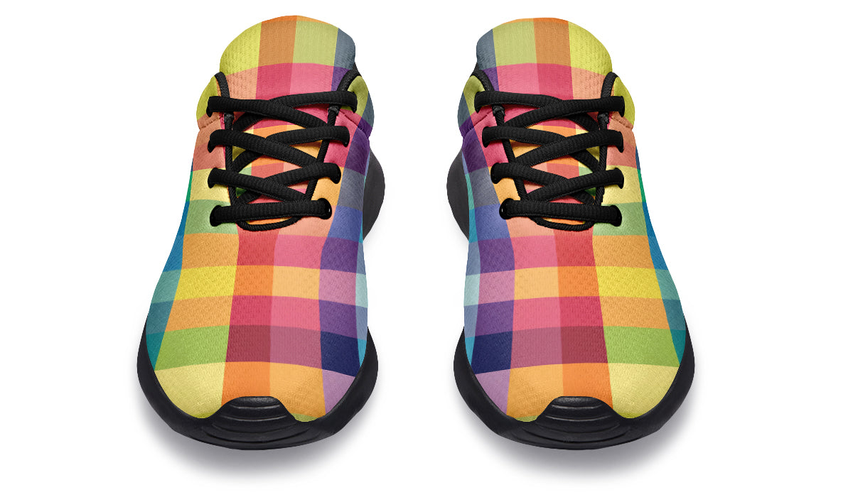 Happy Rainbow Plaid Sneakers