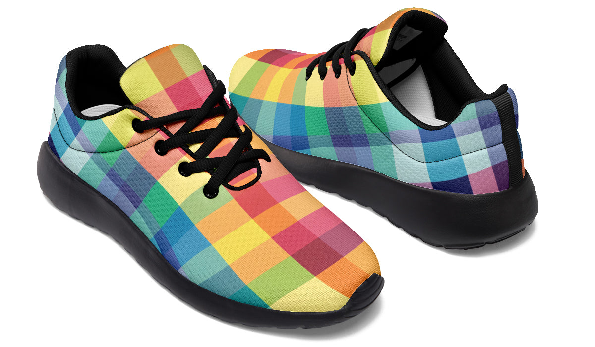 Happy Rainbow Plaid Sneakers