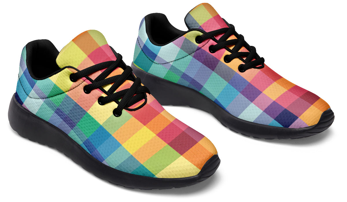 Happy Rainbow Plaid Sneakers