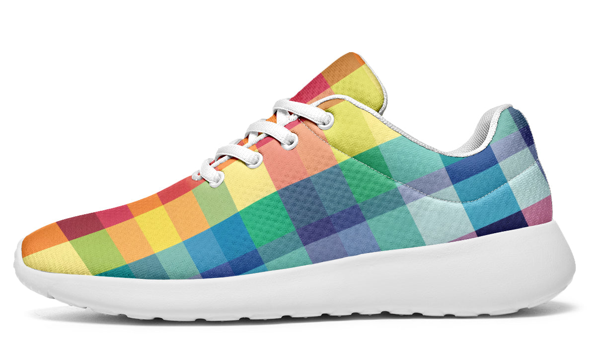 Happy Rainbow Plaid Sneakers