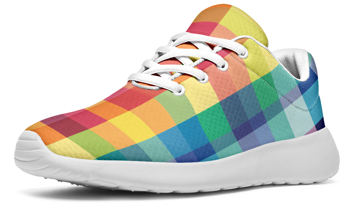 Happy Rainbow Plaid Sneakers