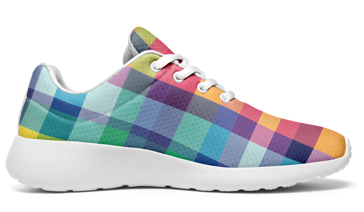 Happy Rainbow Plaid Sneakers
