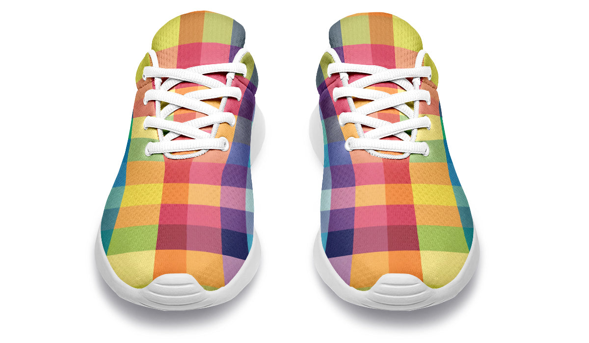 Happy Rainbow Plaid Sneakers