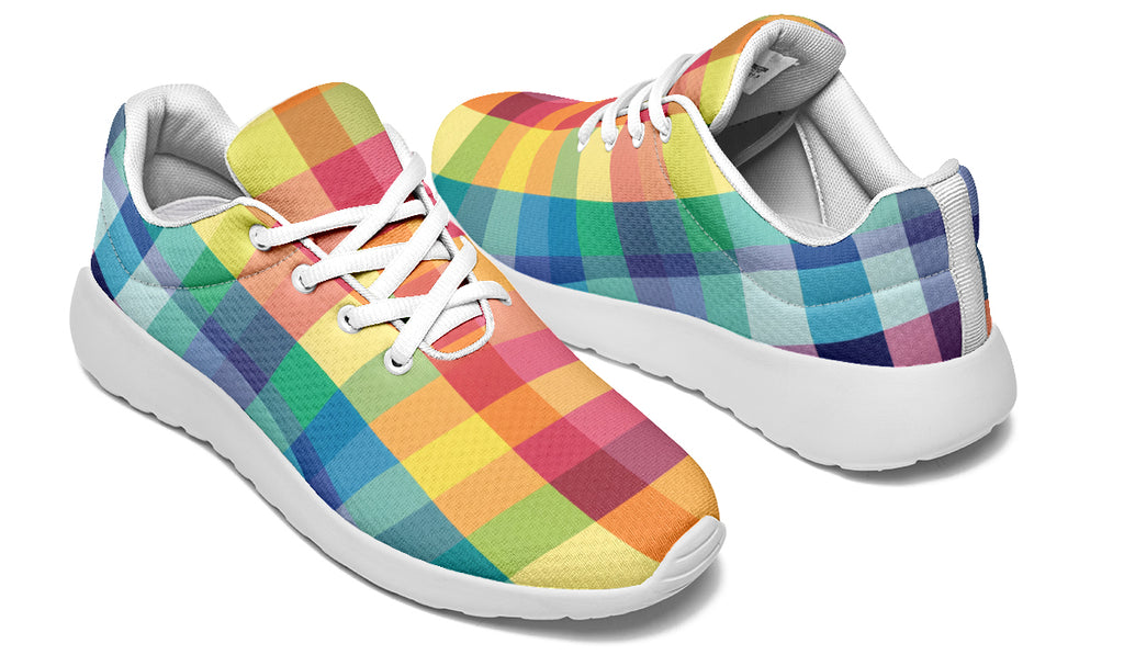 Happy Rainbow Plaid Sneakers
