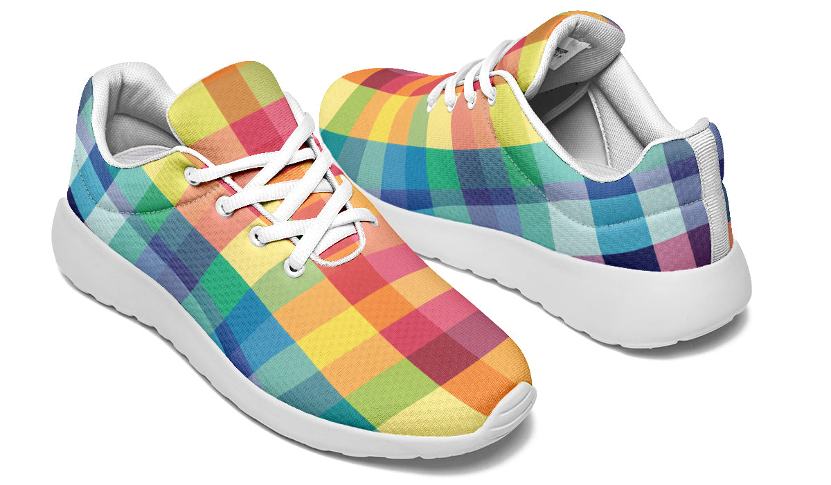 Happy Rainbow Plaid Sneakers