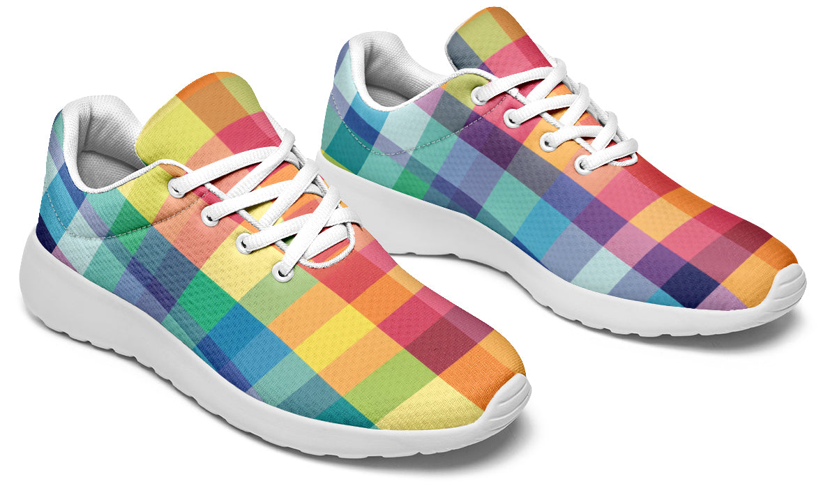 Happy Rainbow Plaid Sneakers