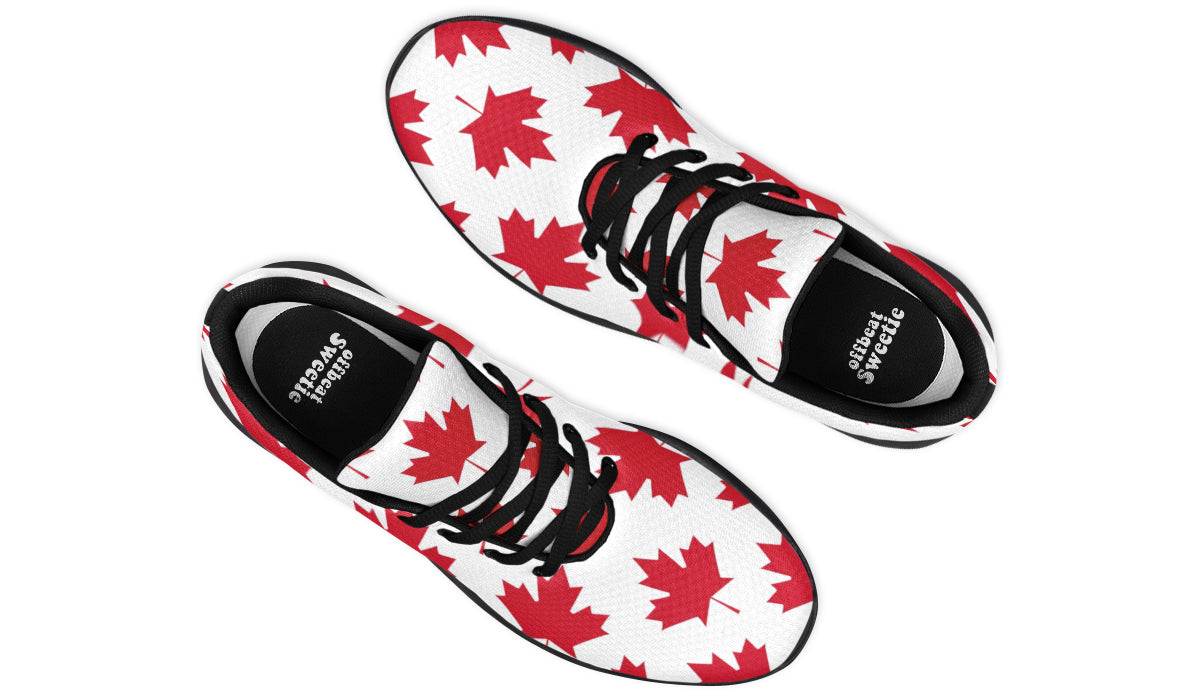 Maple Leaves White Sneakers - Offbeat Sweetie
