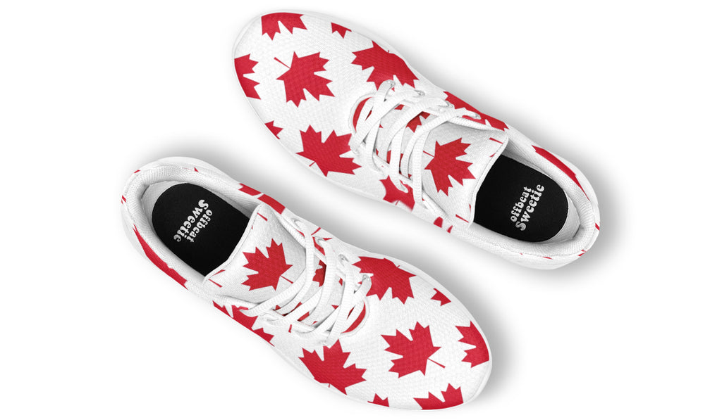 Maple Leaves White Sneakers - Offbeat Sweetie