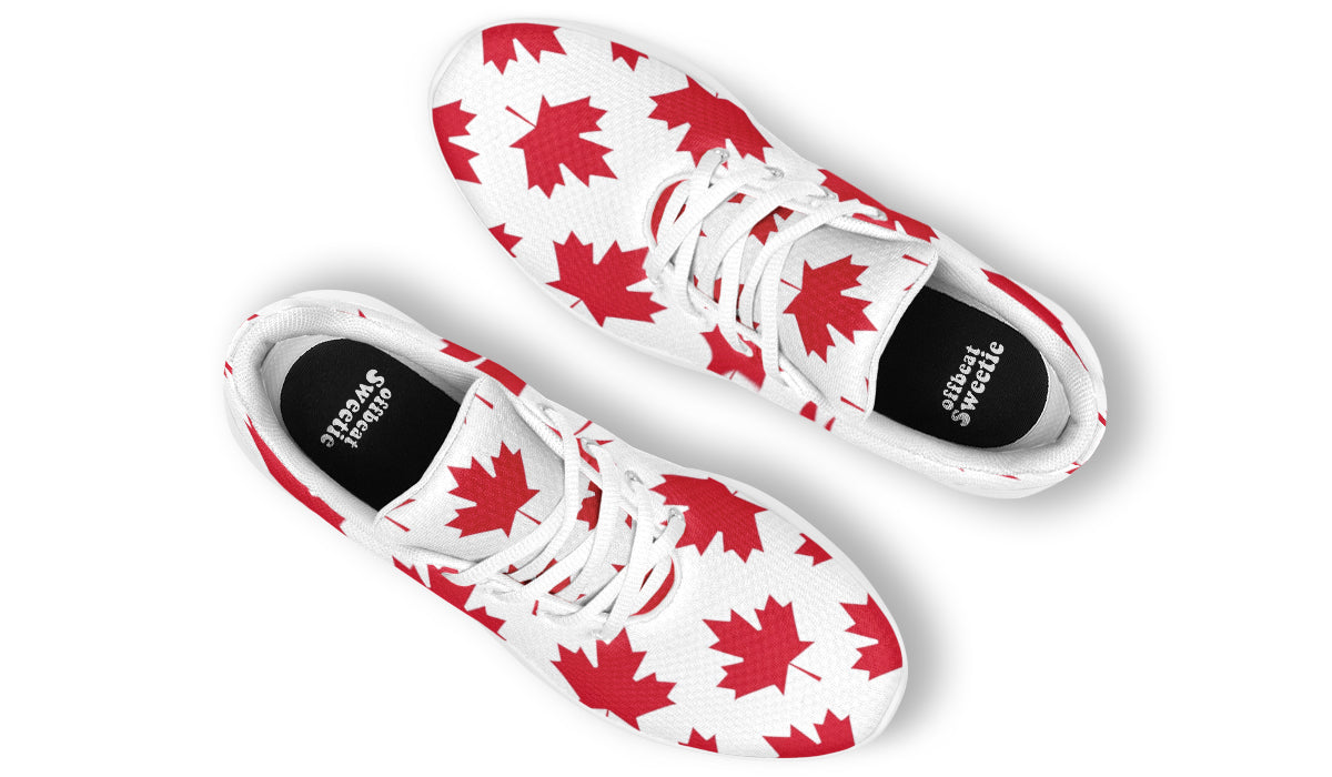 Maple Leaves White Sneakers - Offbeat Sweetie