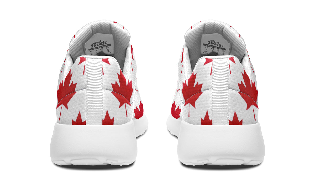 Maple Leaves White Sneakers - Offbeat Sweetie