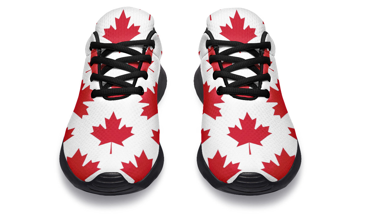 Maple Leaves White Sneakers - Offbeat Sweetie