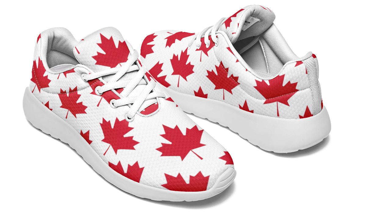 Maple Leaves White Sneakers - Offbeat Sweetie