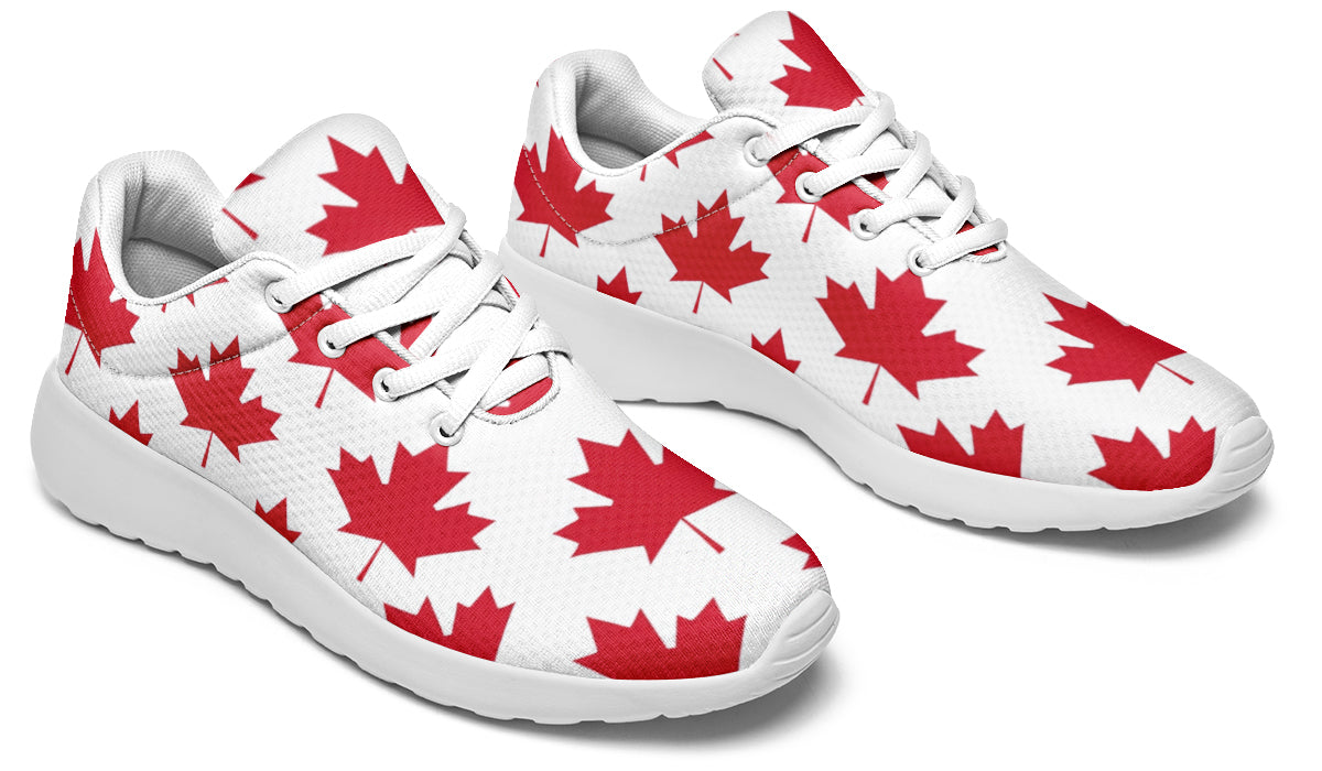 Maple Leaves White Sneakers - Offbeat Sweetie